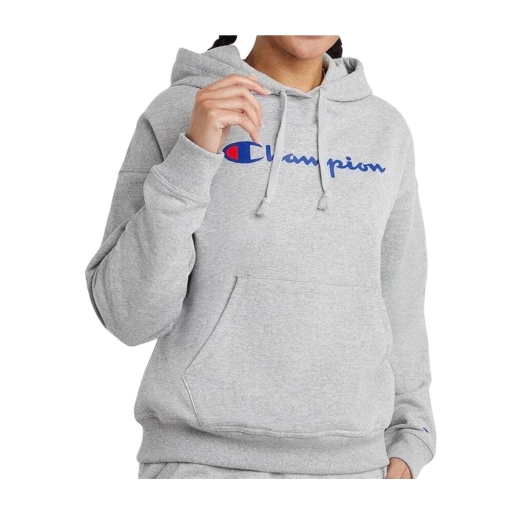 Champion Sweatshirt Gray Powerblend Logo Graphic Hoodie XS NWT